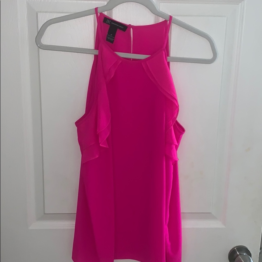 Pink Tank Top - Flow shirt with Ruffles